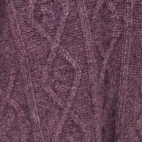 Talbots Lambswool Cable Knit Purple Sweater Women’s Size Large - Picture 3 of 8
